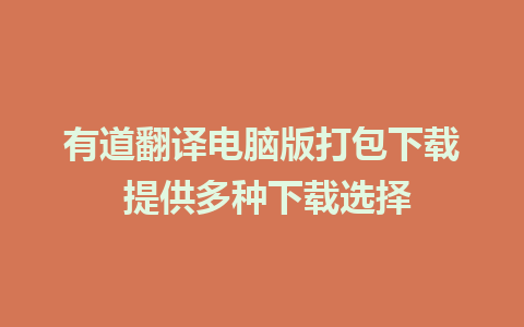 有道翻译电脑版打包下载 提供多种下载选择