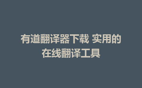 有道翻译器下载 实用的在线翻译工具