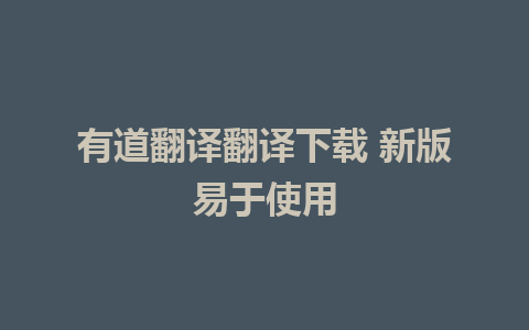 有道翻译翻译下载 新版易于使用