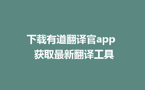 下载有道翻译官app  获取最新翻译工具